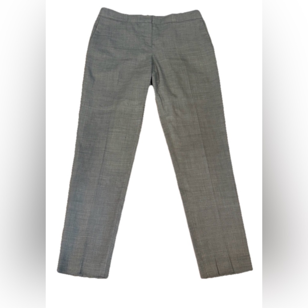 Theory Gray Wool Blend Straight Leg Ankle Trouser Mid Rise Size 6